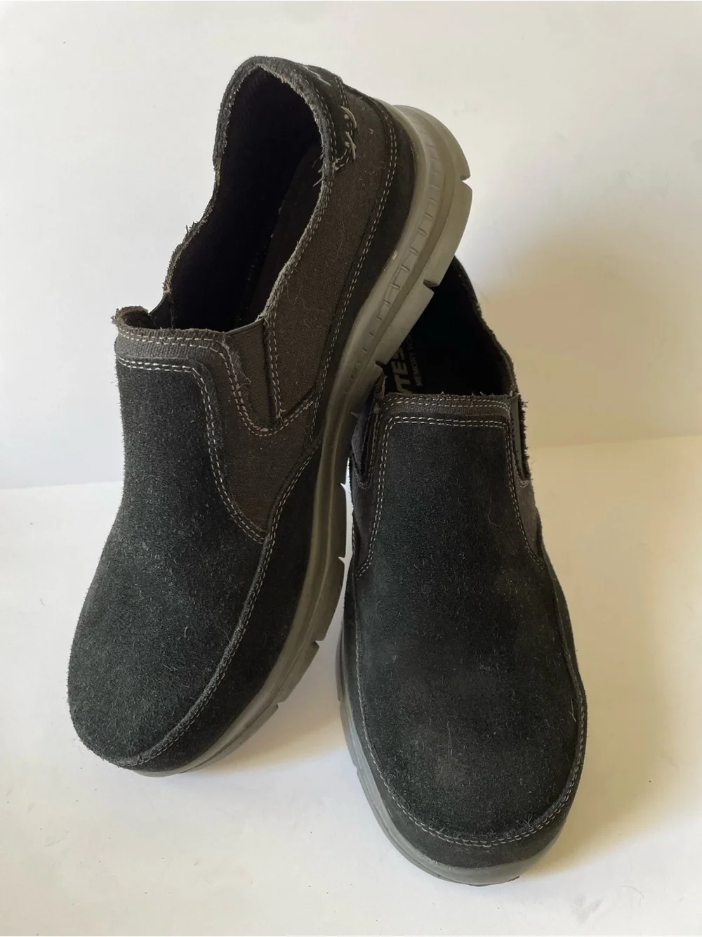 Hytest Men’s Slip On Comfortable Work Safety Shoes Black Suede Size 10.5 M